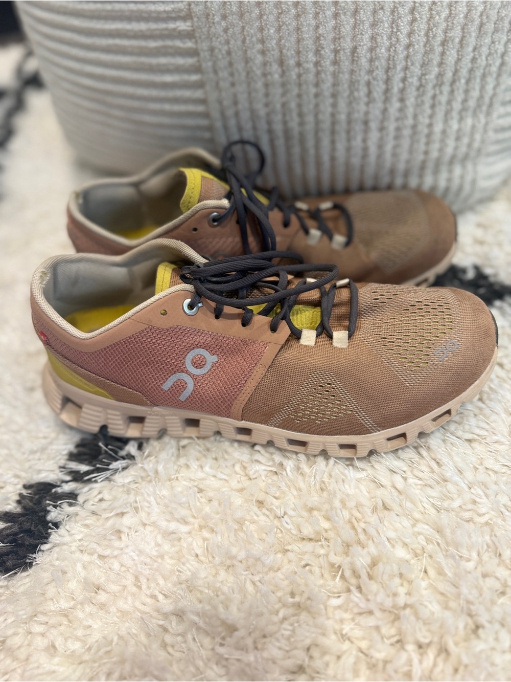 On Cloud X 2 Women’s 9.5 Mocha Sand Brown Yellow Running Sneakers - Picture 7 of 16